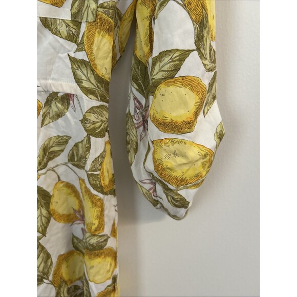 NWT Alex & Parker Small Lemon Floral Dress, Drawstring Waist Light Cotton - Picture 5 of 10